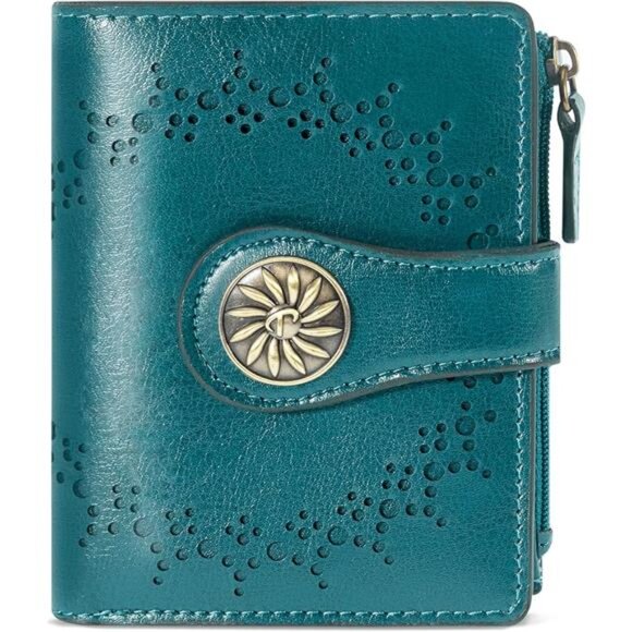 Handbags - Card Holder Wallets with Zipper Teal